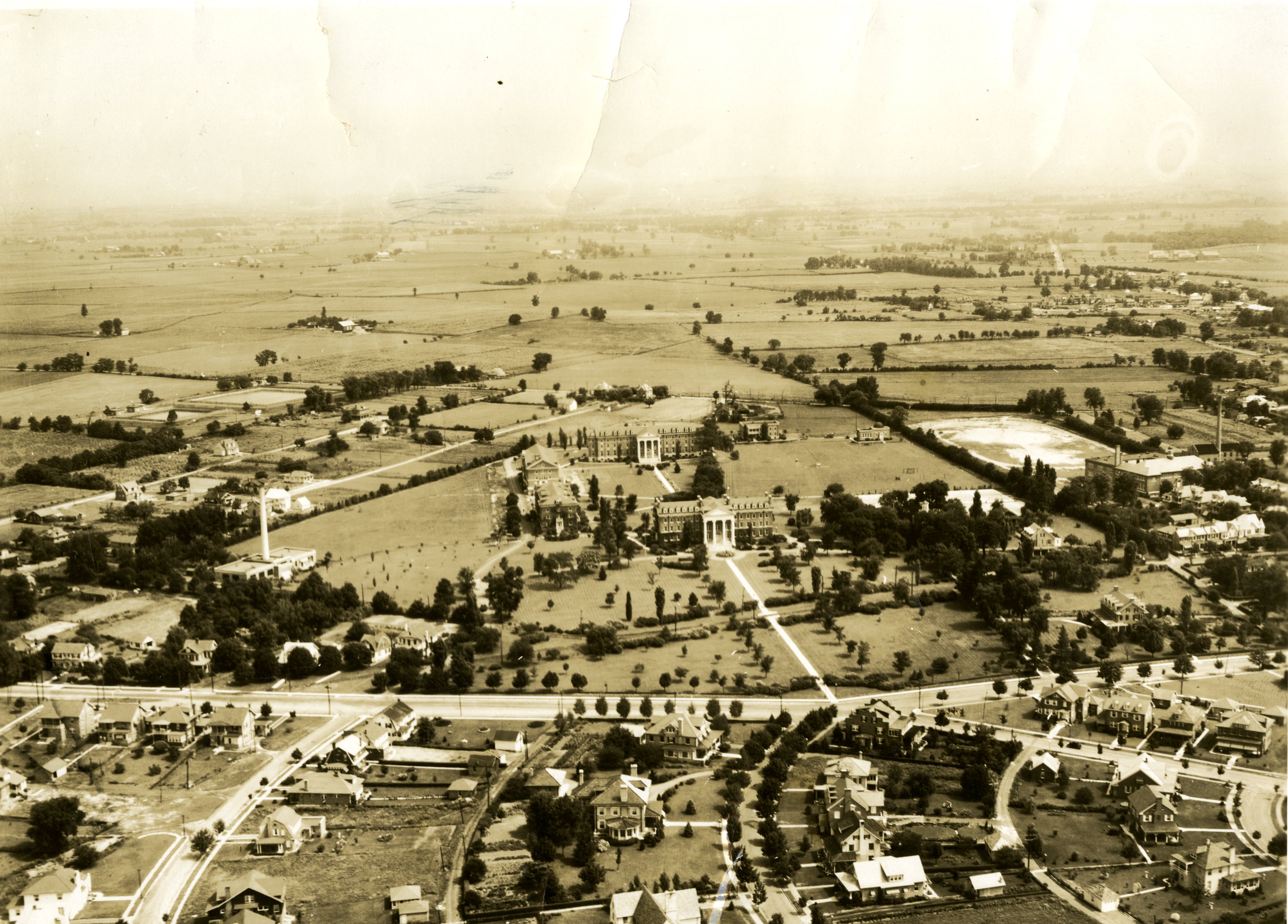 Hood College aerial photo from the archives