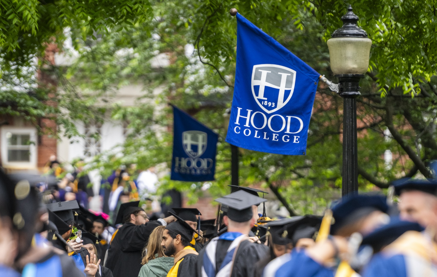 Hood College students await the start of the 2024 Commencement Ceremony