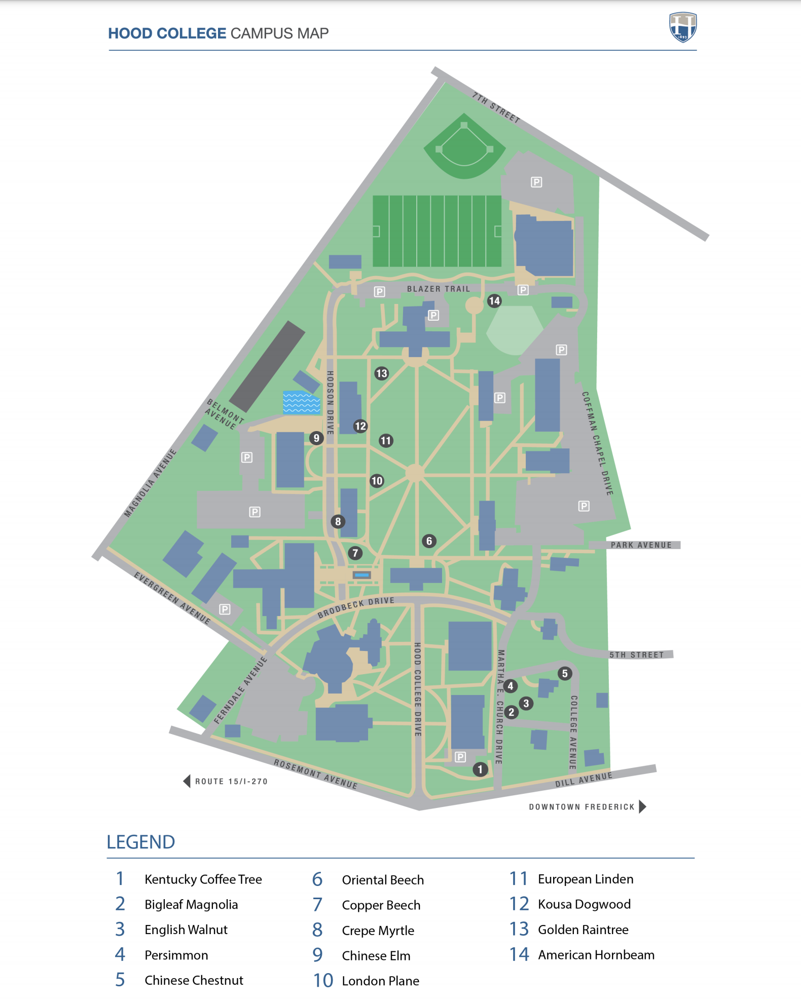 Hood College tree map