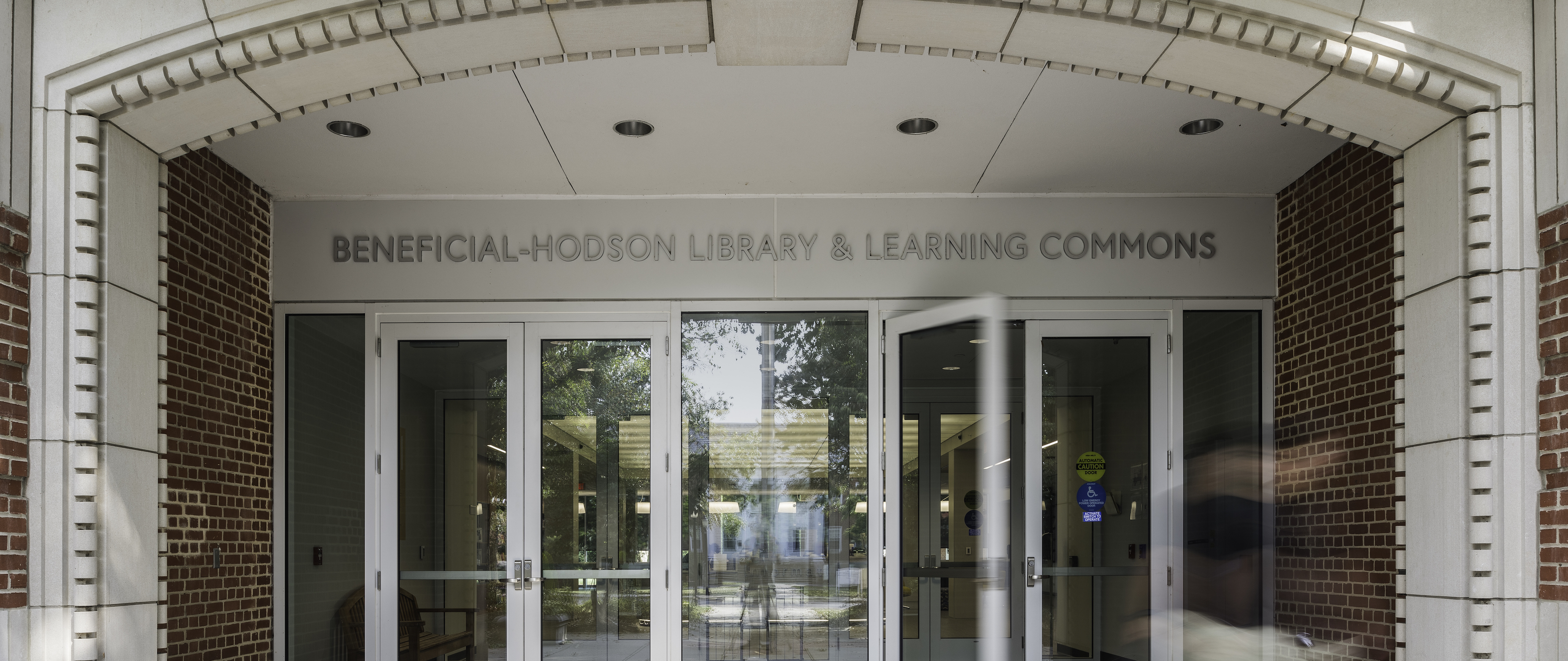 The entrance to the Beneficial-Hodson Library and Learning Commons