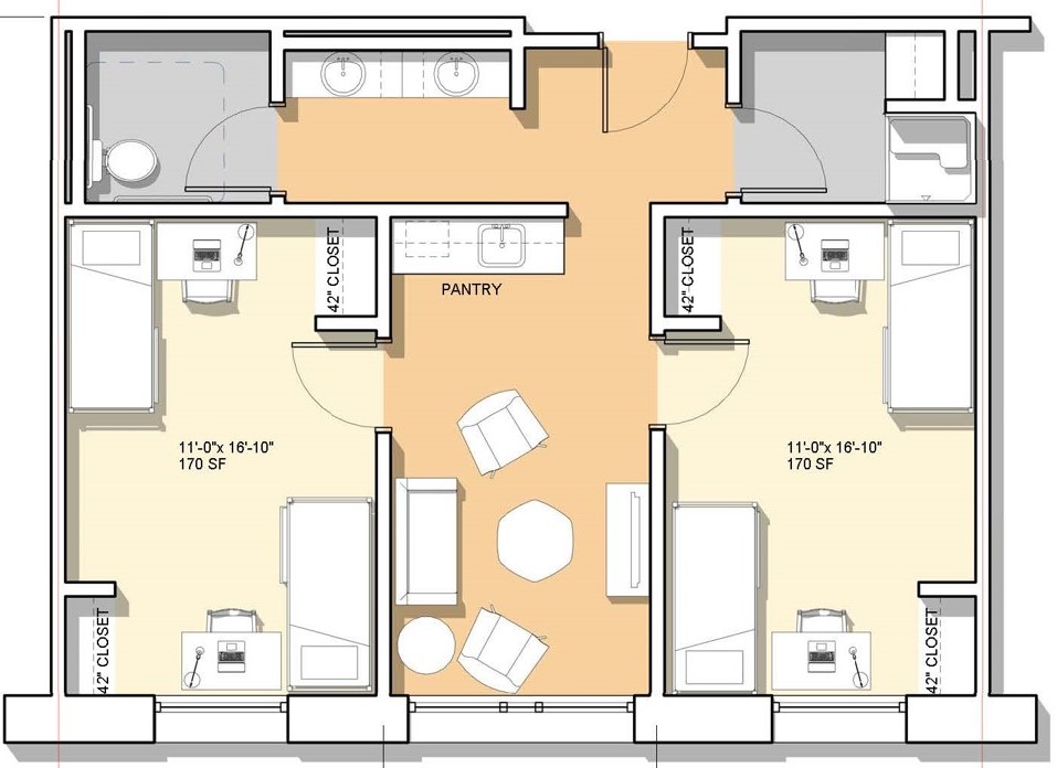 4 person suite