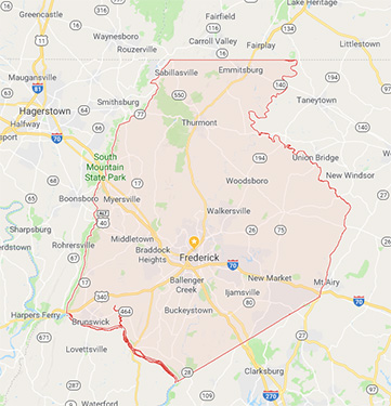Frederick County map