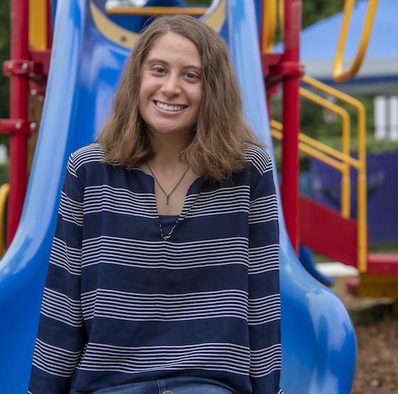 A photo of Remy Anderson on the playground at Georgetown Hill Lab School