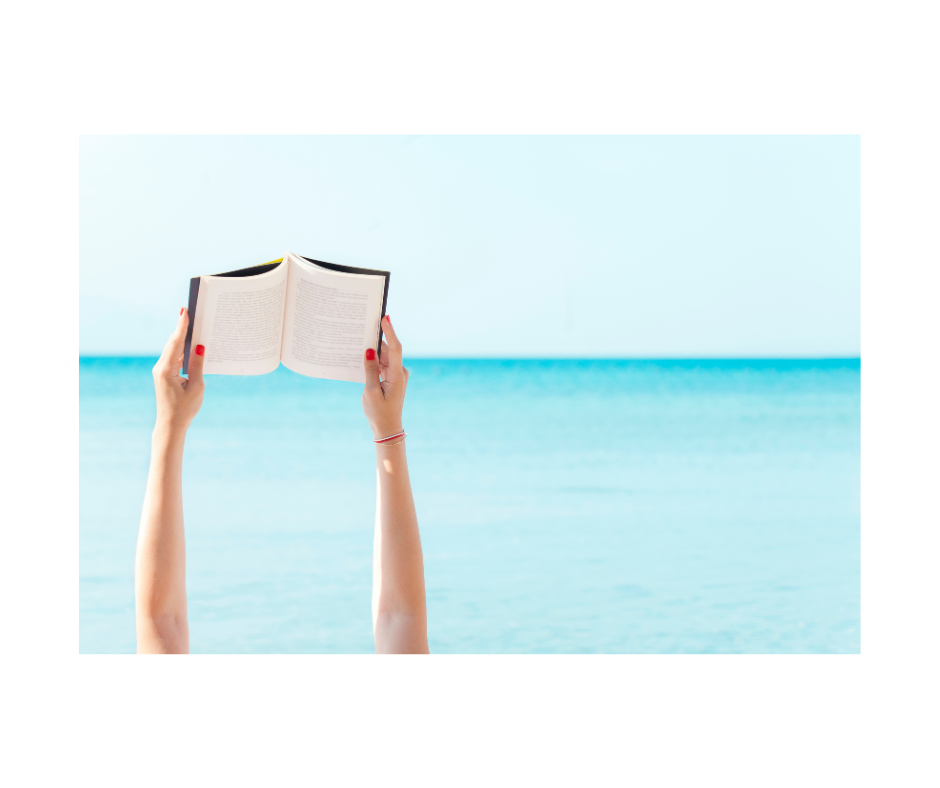 reading book at the beach