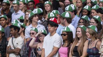 Students at the dinking ceremony