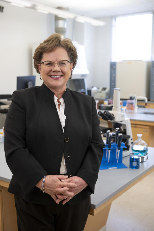 President Debbie Ricker in one of Hood's Labs