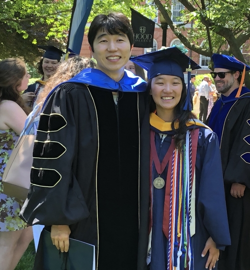 Daehwan Kim and Erica Correll at Commencement.