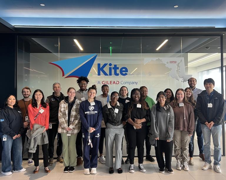 Hood students at Kite Pharma facility.