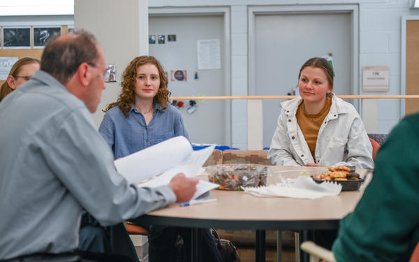 Members of the BlazerBloom team during a research meeting