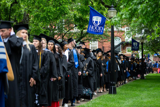 Students lining up for Commencement 2024