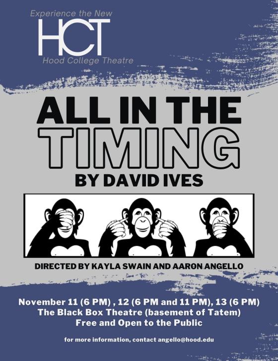 All in the timing poster with monkeys.
