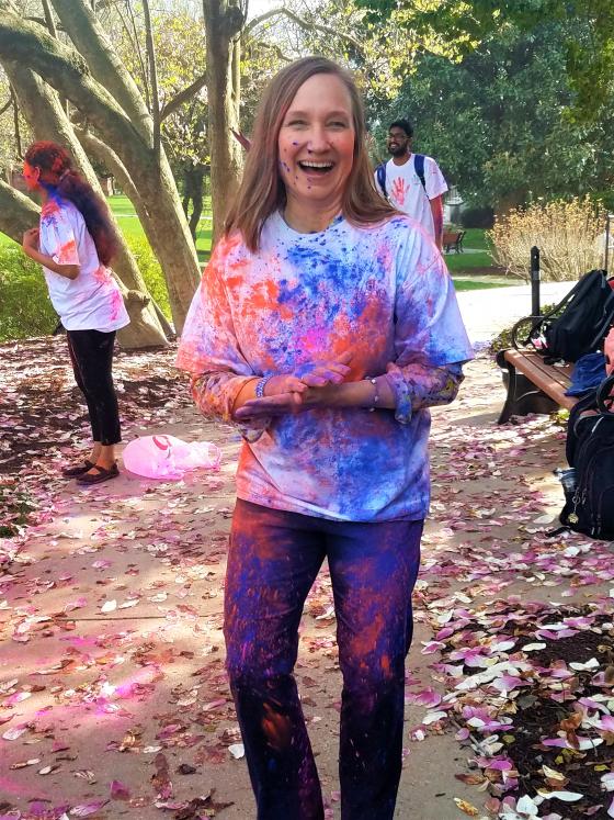 Dean April Boulton at Holi celebration