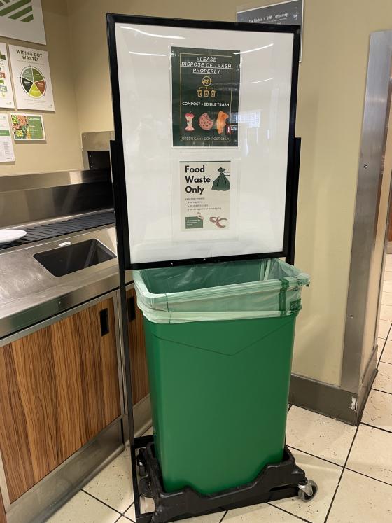 Food Compost bin in Dining Hall