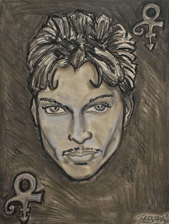 A painting of the musical artist Prince