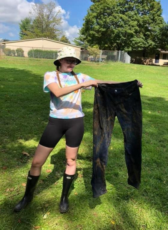 AJ found a new pair of jeans at the annual stream cleaning!