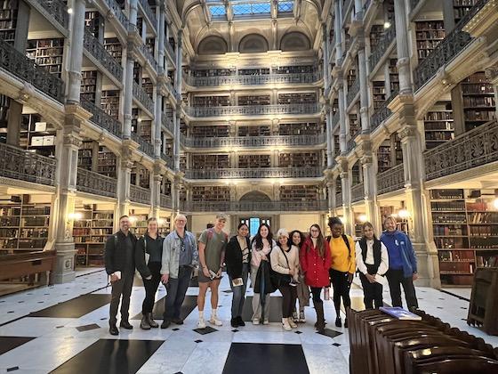 Hood students at the Peabody Library.