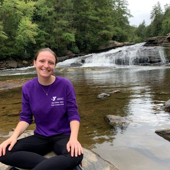 Katelyn on a Coastal Studies trip to Swallow Falls in Western Maryland