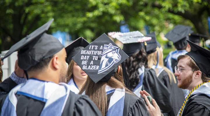 A group of students at Commencement