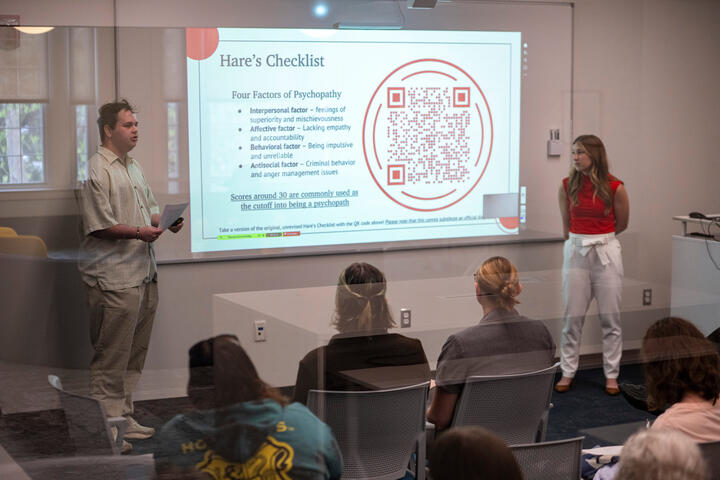 Students presenting work