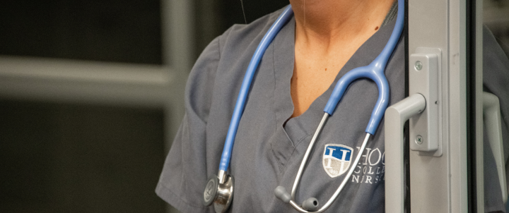 stethoscope on student