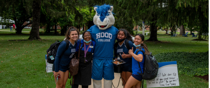 Students with mascot