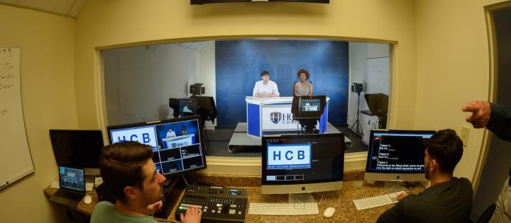 Hood Students working in the Hood College Broadcasting Studio
