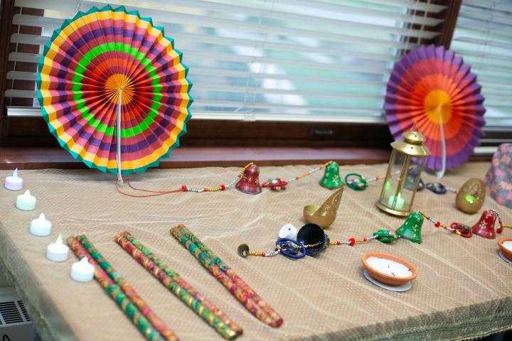 Table Showing Diwali Paraphenalia