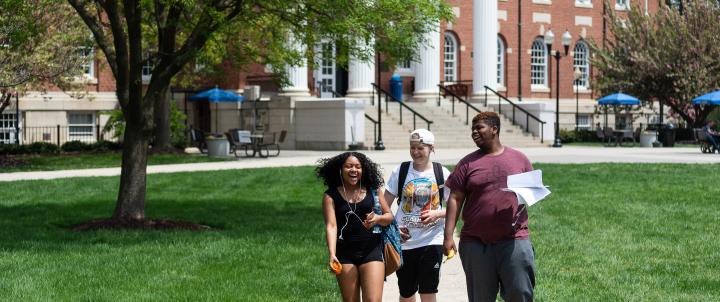 group of students walking