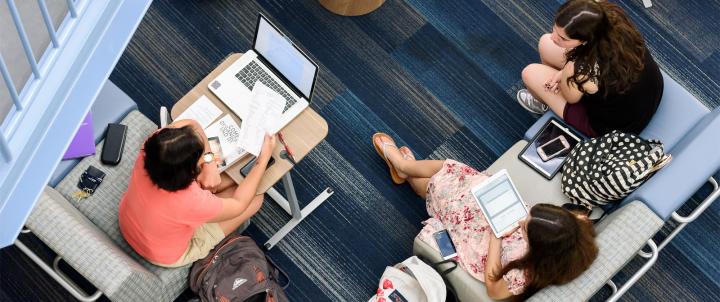 Students studying in Whitaker 